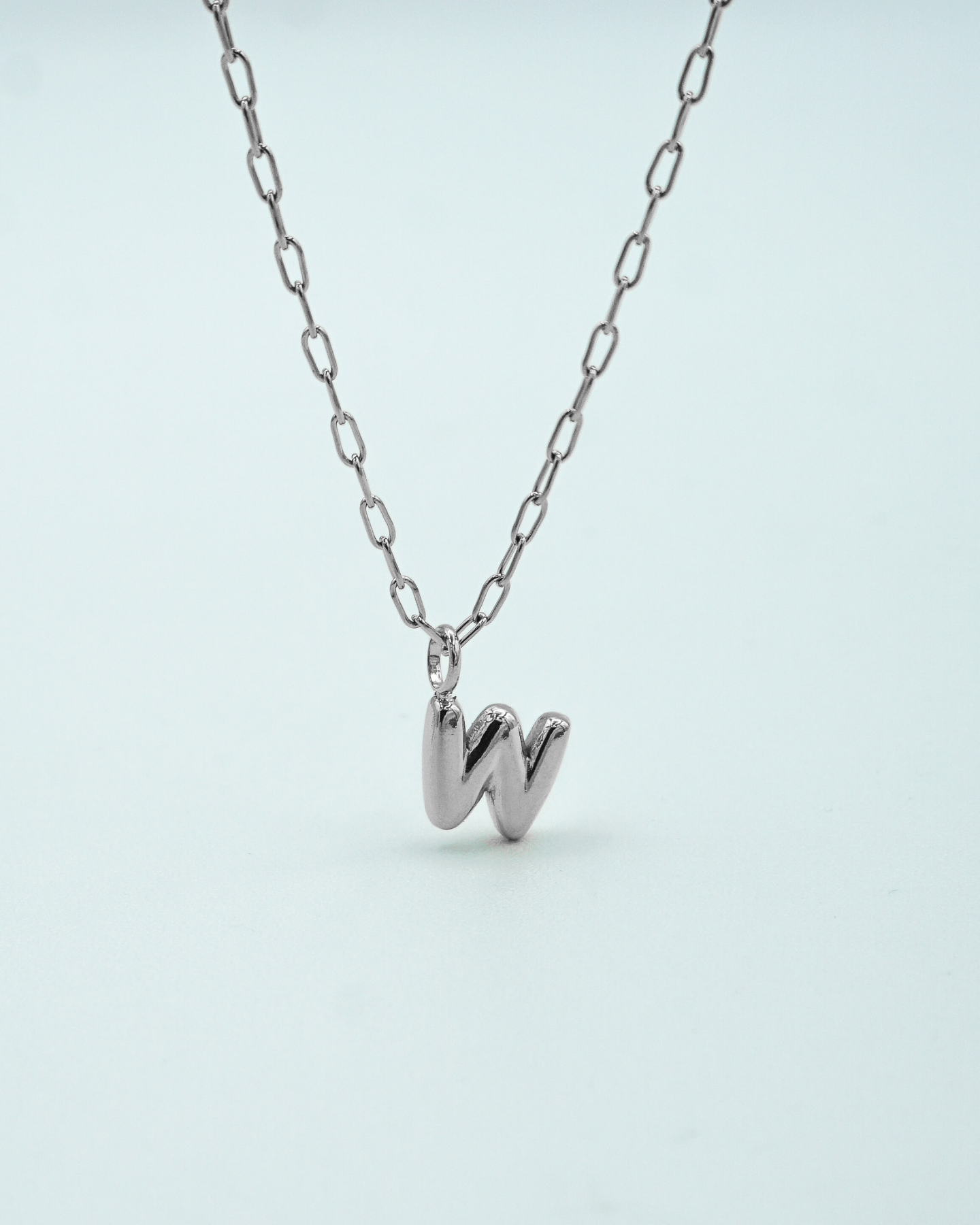 Tiny Puffed Up Letter Charm Silver