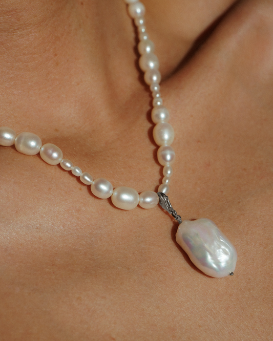 Whim Of Nature Pearl Necklace Silver