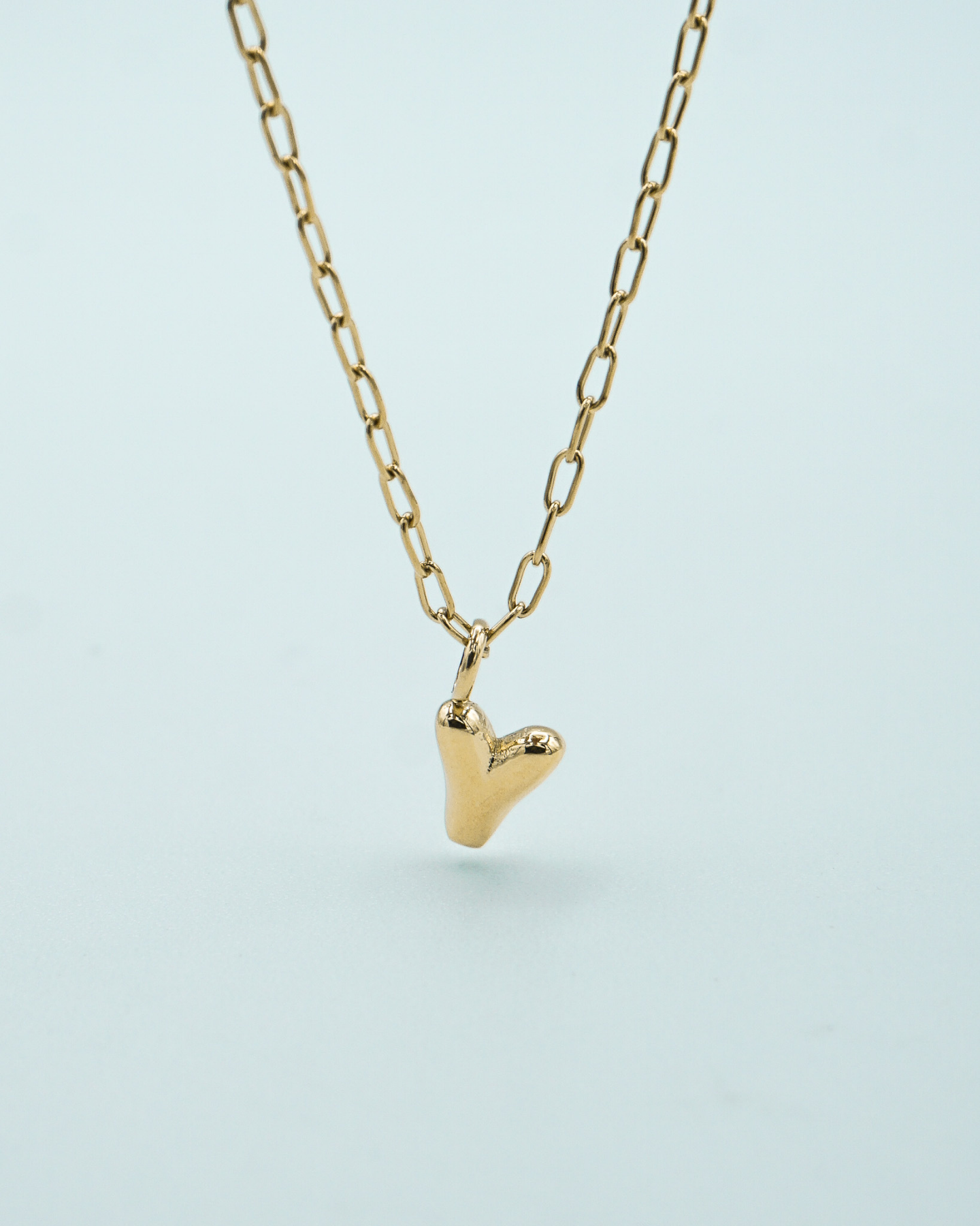 Tiny Puffed Up Letter Charm Gold