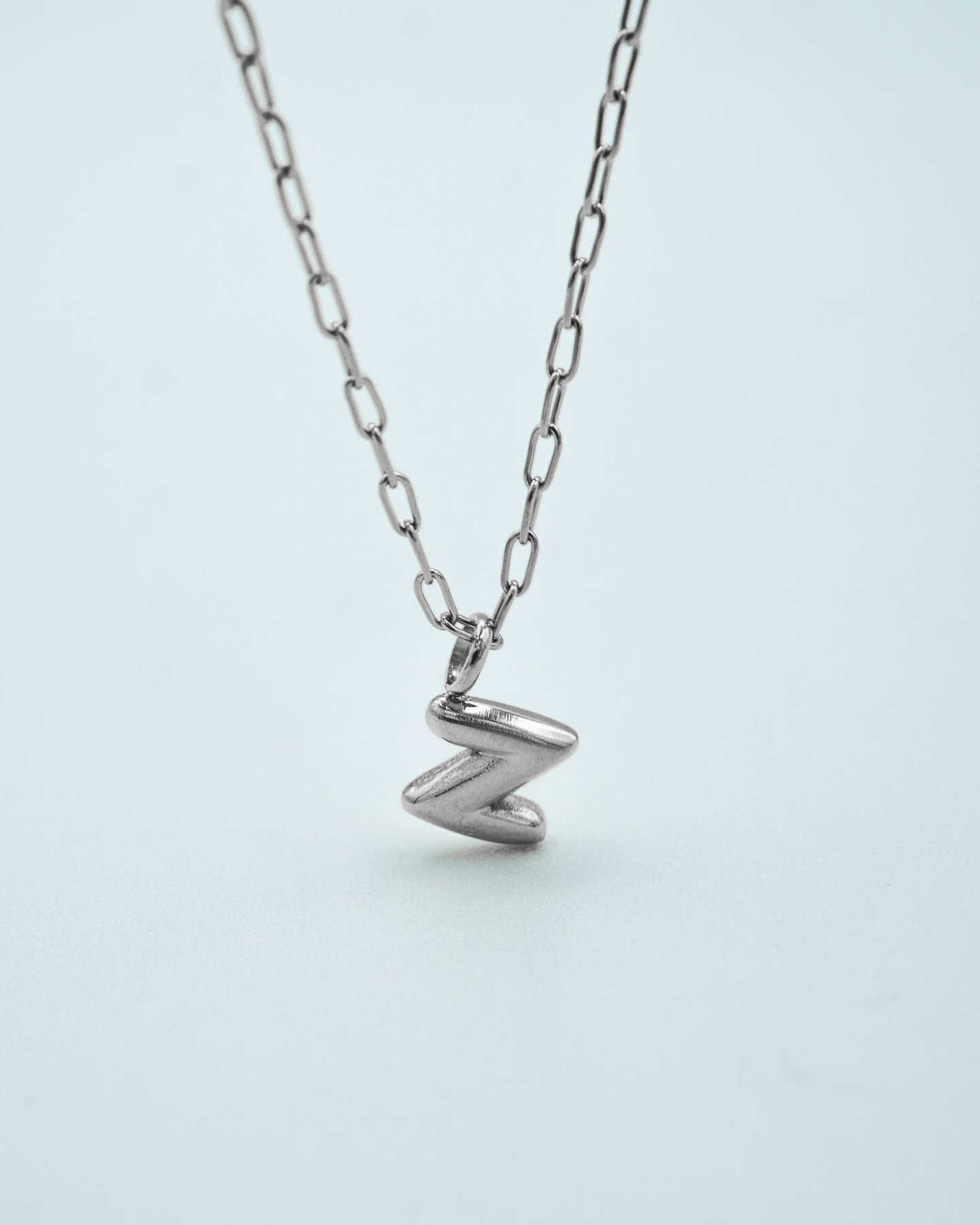 Tiny Puffed Up Letter Charm Silver