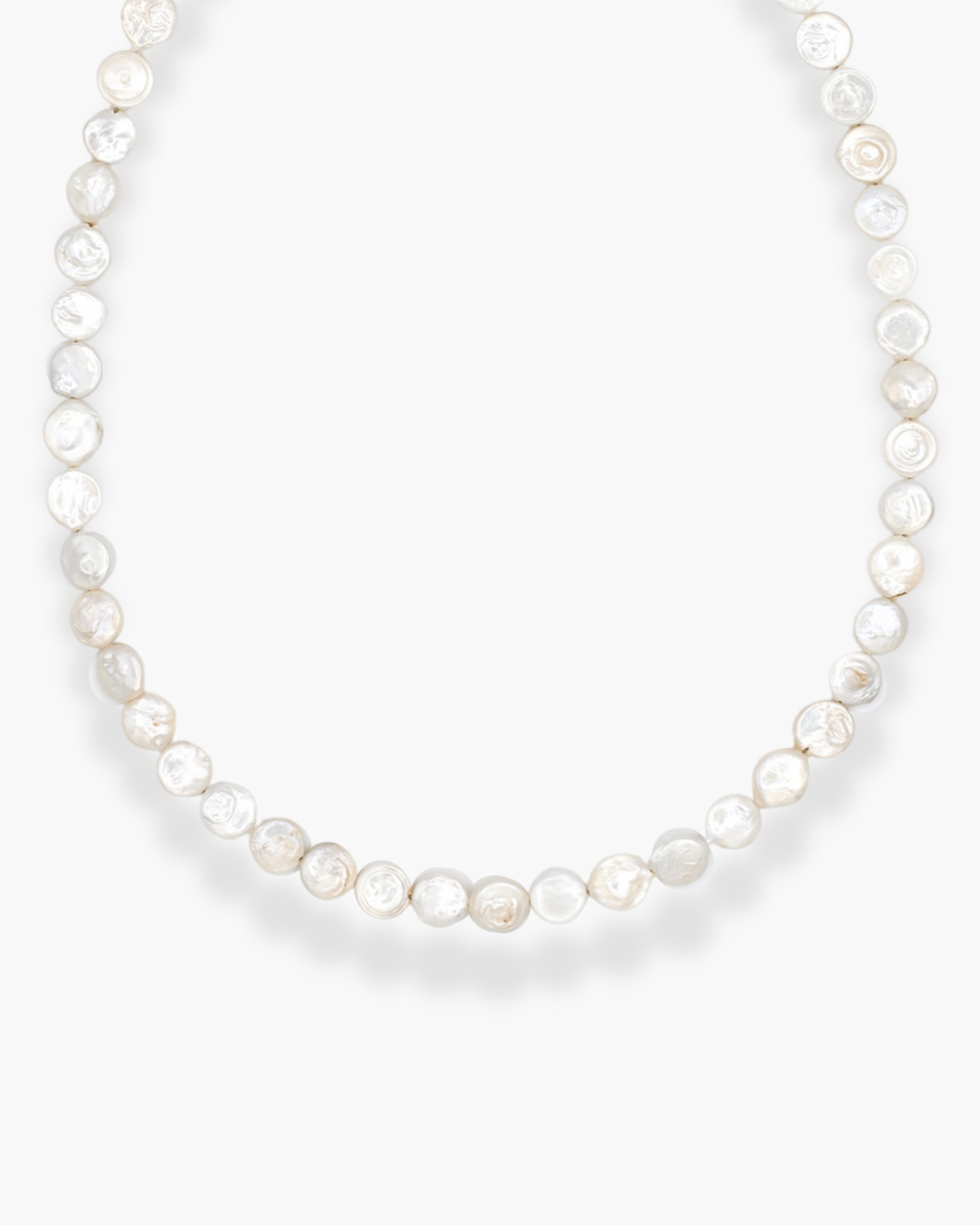Pancake Pearl Necklace Gold