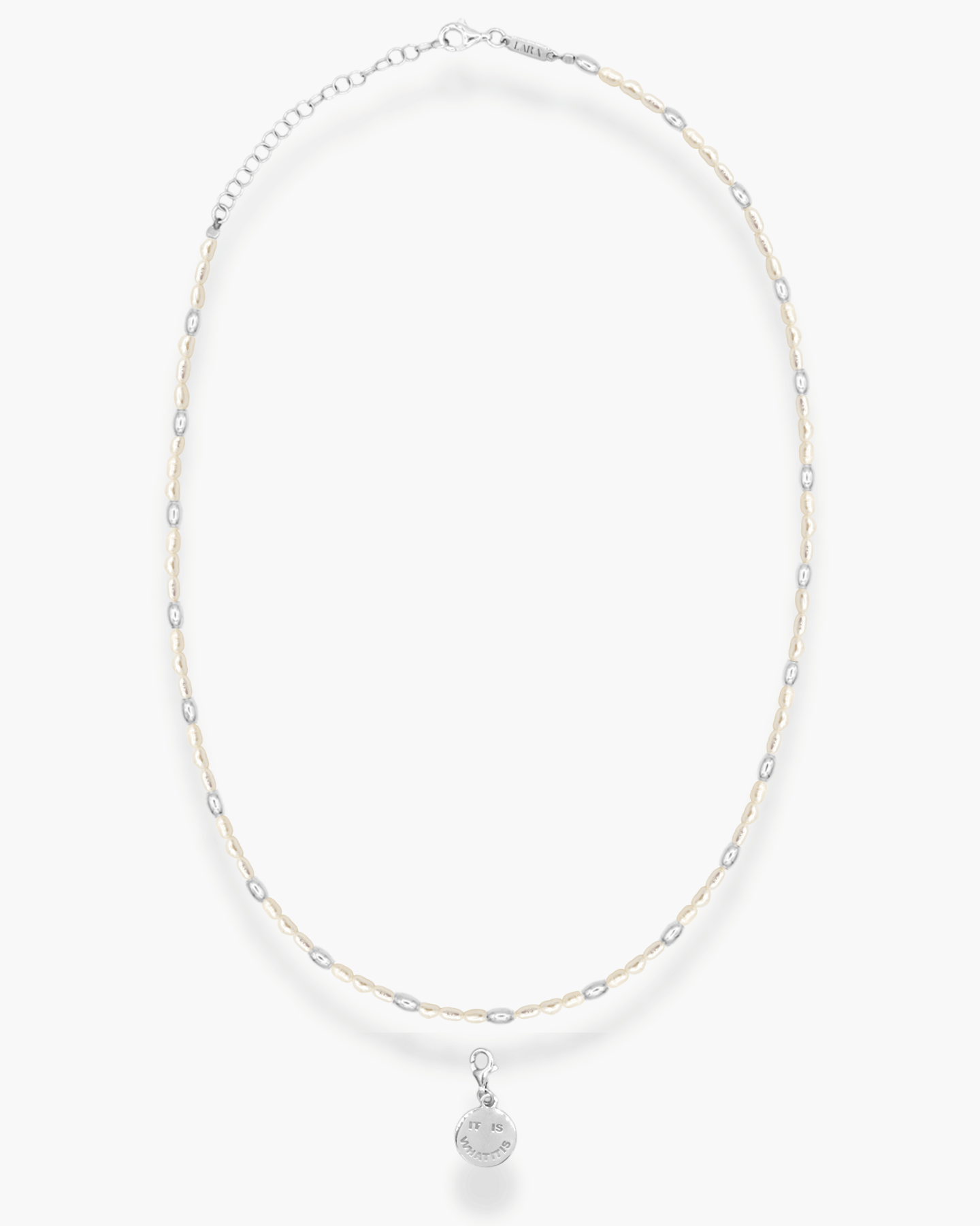 It Is What It Is Pearl Necklace Silver