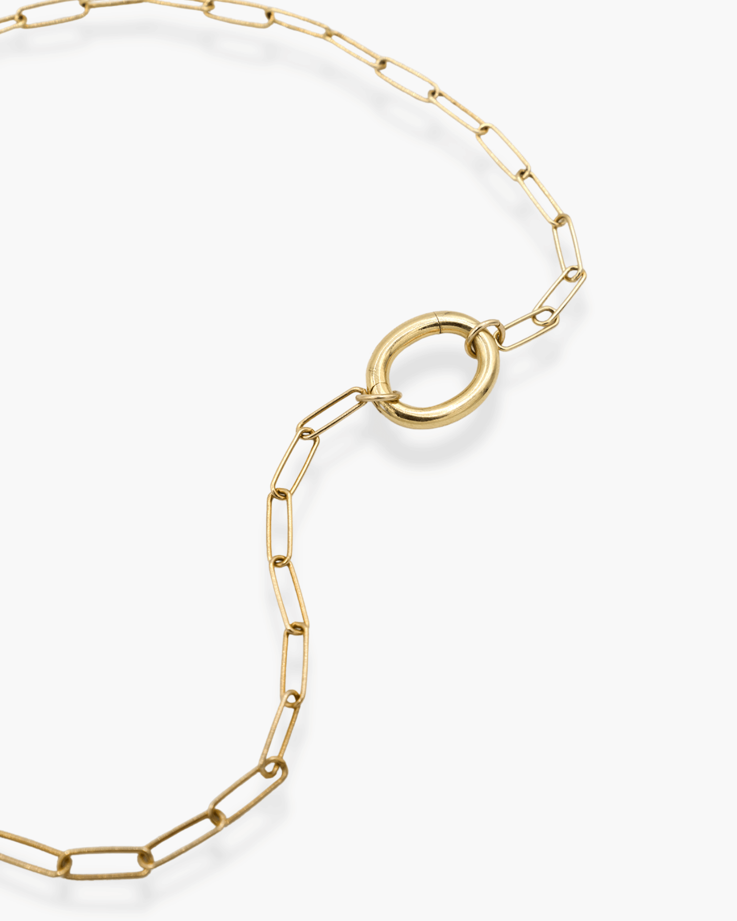 Oval Front Clasp Necklace Gold