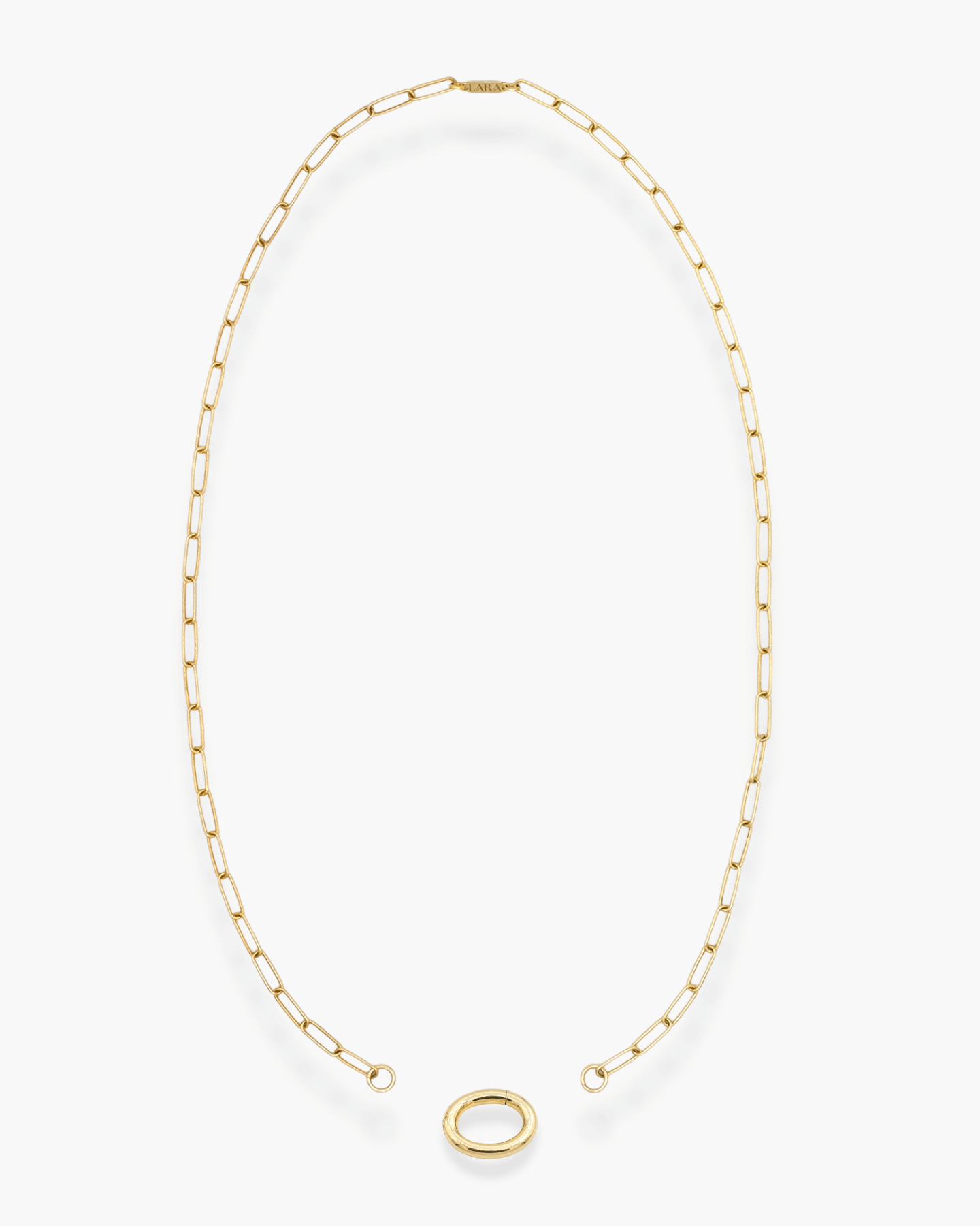 Oval Front Clasp Necklace Gold